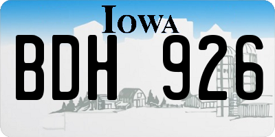 IA license plate BDH926