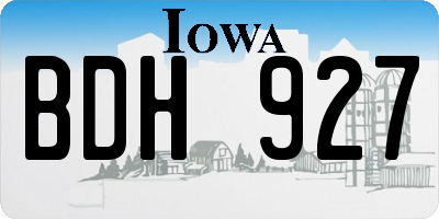 IA license plate BDH927