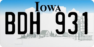 IA license plate BDH931