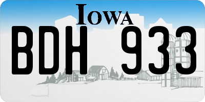 IA license plate BDH933