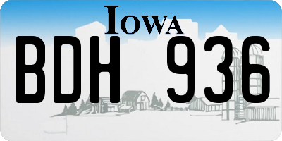 IA license plate BDH936