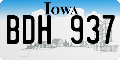 IA license plate BDH937