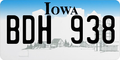 IA license plate BDH938