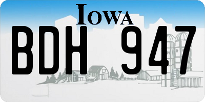 IA license plate BDH947