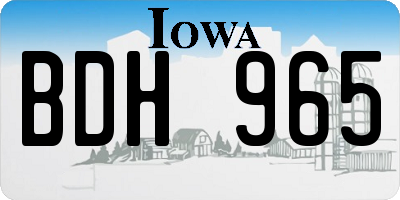 IA license plate BDH965