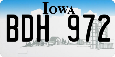 IA license plate BDH972