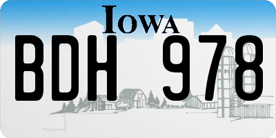 IA license plate BDH978
