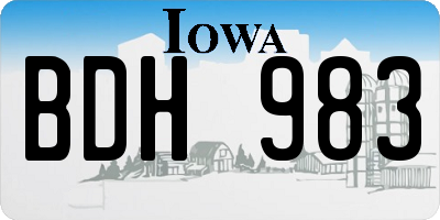 IA license plate BDH983
