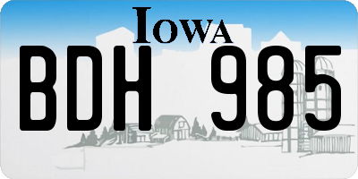 IA license plate BDH985