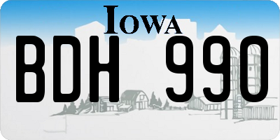 IA license plate BDH990