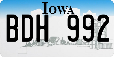IA license plate BDH992