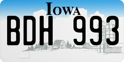 IA license plate BDH993