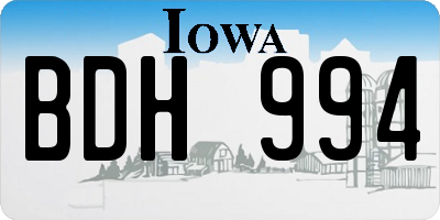 IA license plate BDH994