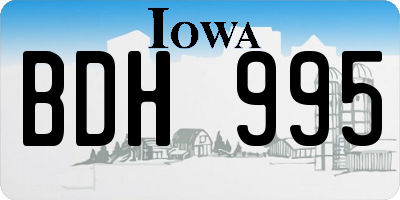 IA license plate BDH995
