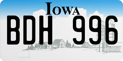IA license plate BDH996