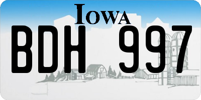 IA license plate BDH997