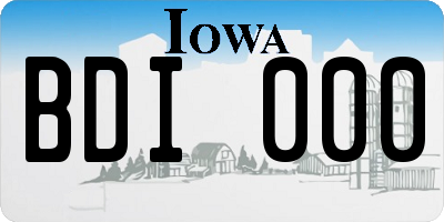 IA license plate BDI000