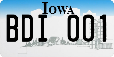 IA license plate BDI001