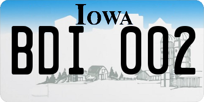 IA license plate BDI002