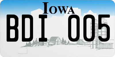 IA license plate BDI005
