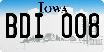 IA license plate BDI008
