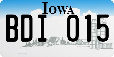 IA license plate BDI015