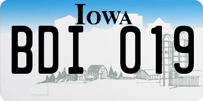 IA license plate BDI019
