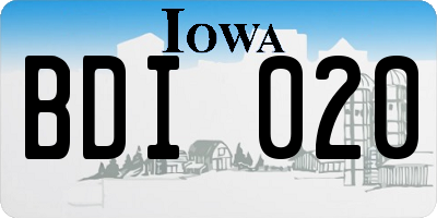 IA license plate BDI020