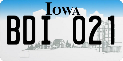 IA license plate BDI021