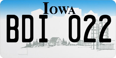 IA license plate BDI022