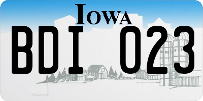 IA license plate BDI023