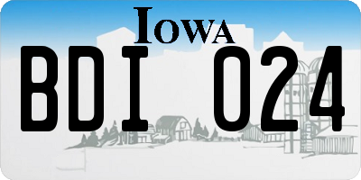 IA license plate BDI024