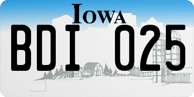 IA license plate BDI025