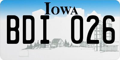 IA license plate BDI026