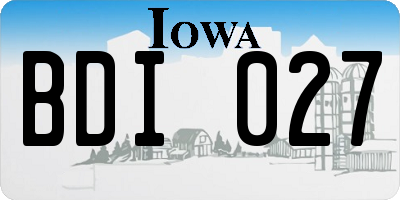 IA license plate BDI027