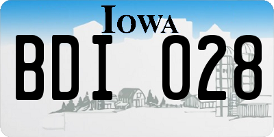 IA license plate BDI028