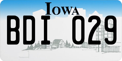 IA license plate BDI029