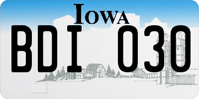 IA license plate BDI030