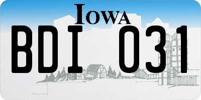 IA license plate BDI031