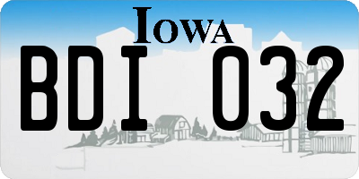 IA license plate BDI032
