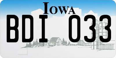 IA license plate BDI033