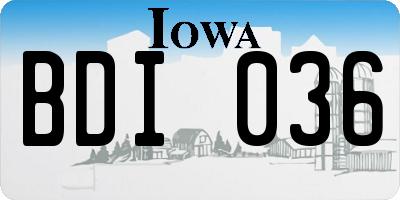 IA license plate BDI036