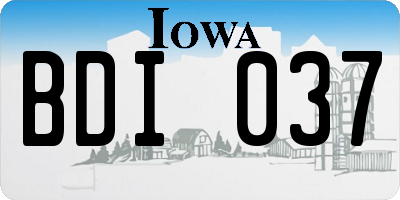 IA license plate BDI037