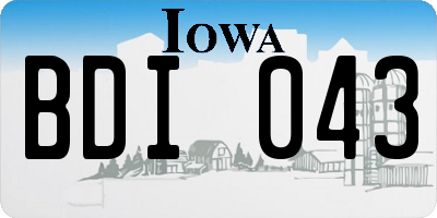 IA license plate BDI043