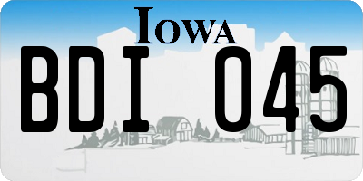 IA license plate BDI045