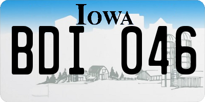 IA license plate BDI046
