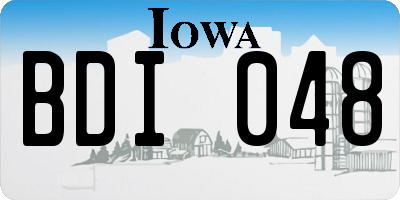 IA license plate BDI048