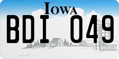 IA license plate BDI049