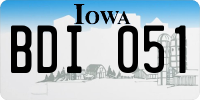 IA license plate BDI051