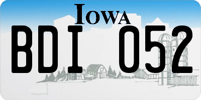 IA license plate BDI052